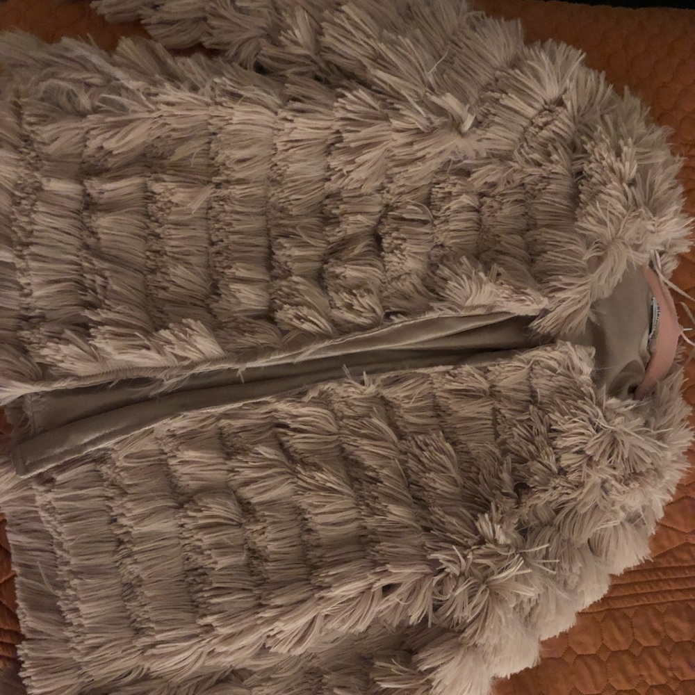 Fashion Nova Fur Jacket- Taupe